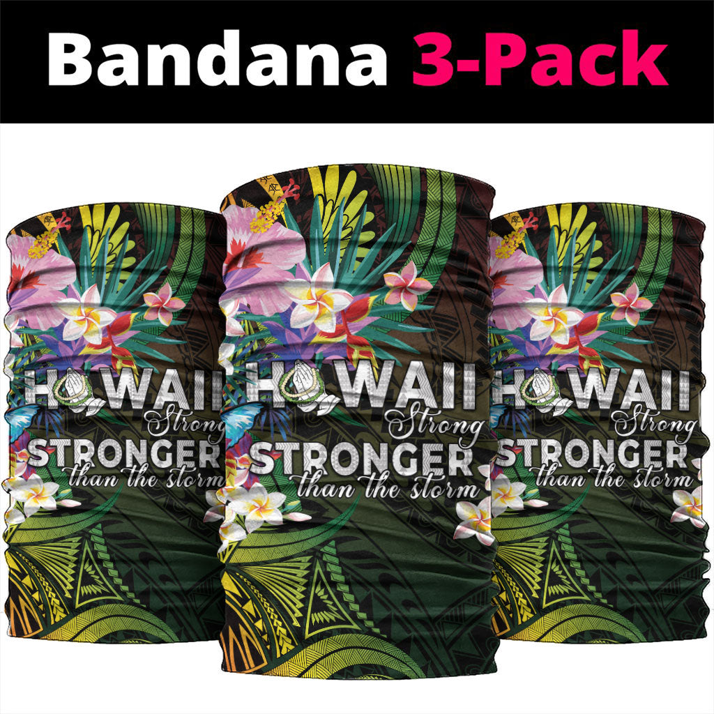 Hawaii Strong Neck Gaiter Polynesian Tribal Tropical Flowers
