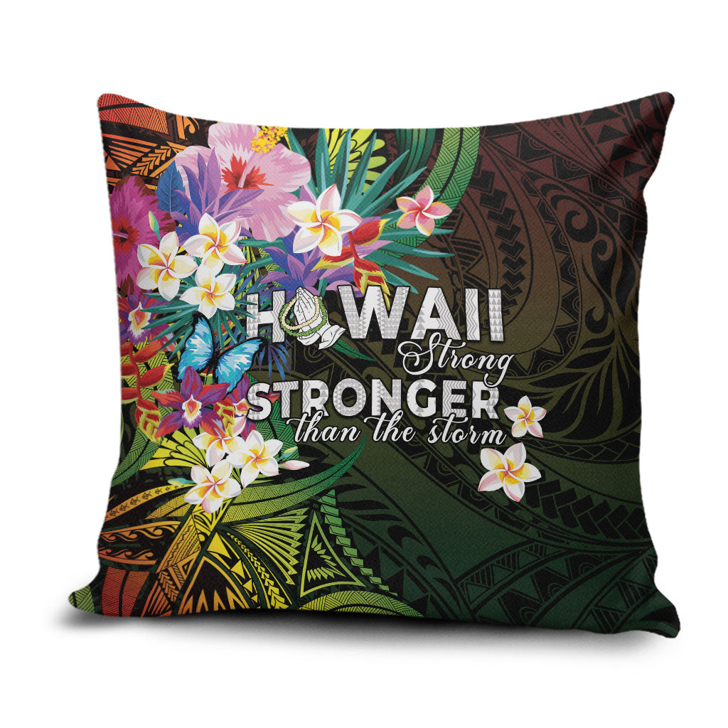 Hawaii Strong Pillow Cover Polynesian Tribal Tropical Flowers