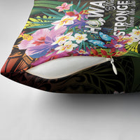 Hawaii Strong Pillow Cover Polynesian Tribal Tropical Flowers
