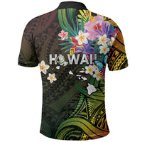 Hawaii Strong Polo Shirt Polynesian Tribal Tropical Flowers