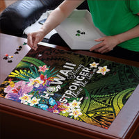 Hawaii Strong Puzzle Polynesian Tribal Tropical Flowers