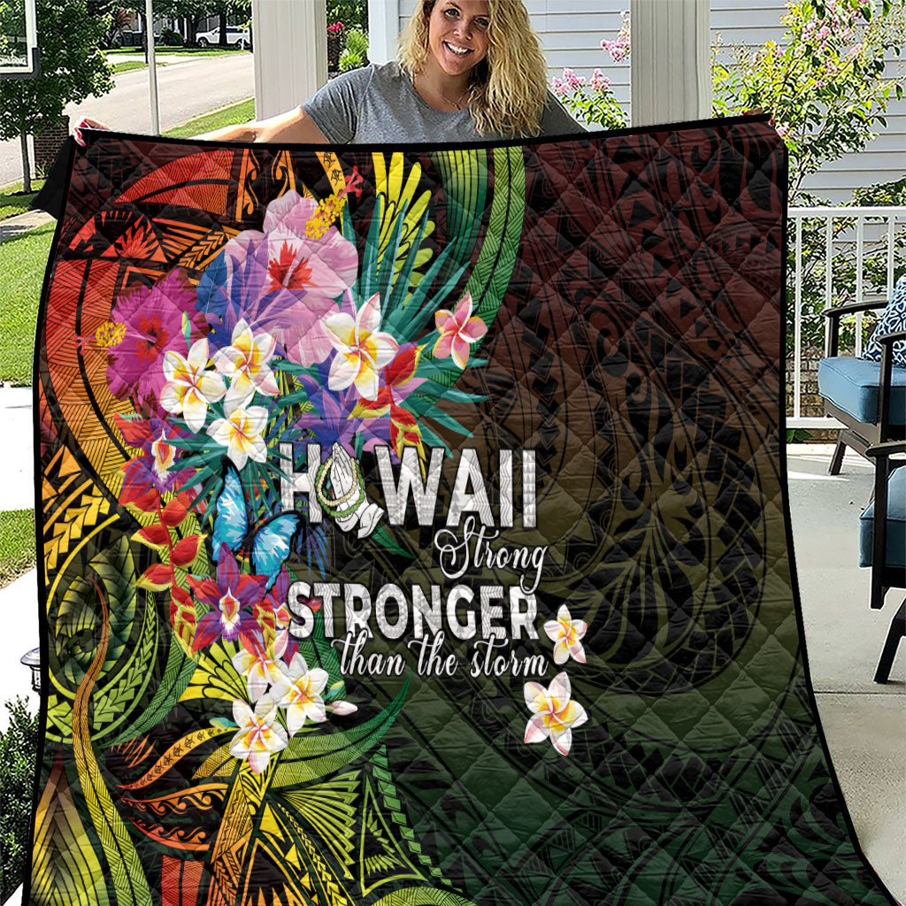 Hawaii Strong Quilt Polynesian Tribal Tropical Flowers