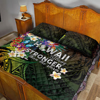 Hawaii Strong Quilt Bed Set Polynesian Tribal Tropical Flowers