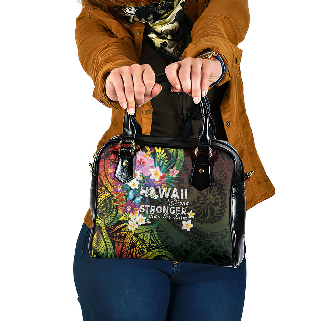 Hawaii Strong Shoulder Handbag Polynesian Tribal Tropical Flowers