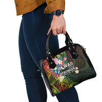 Hawaii Strong Shoulder Handbag Polynesian Tribal Tropical Flowers