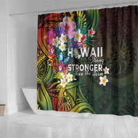 Hawaii Strong Shower Curtain Polynesian Tribal Tropical Flowers