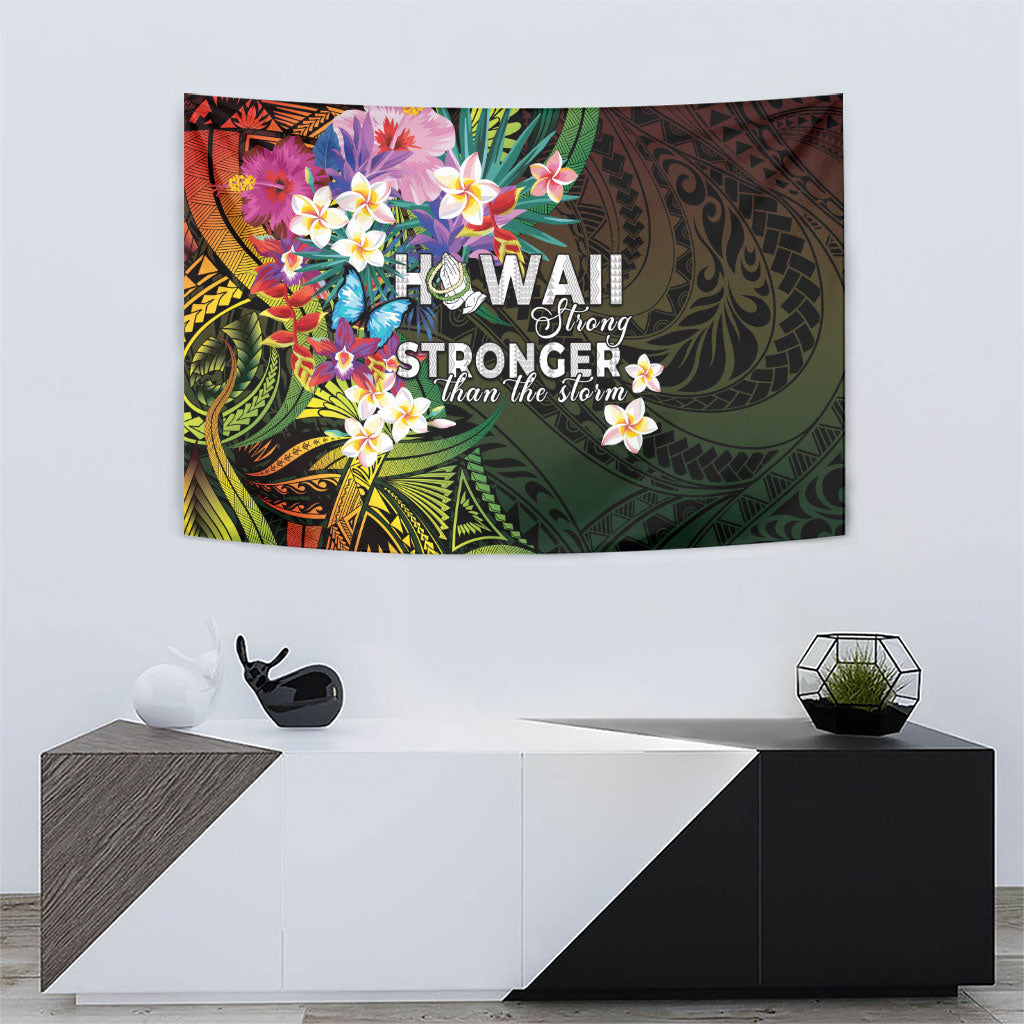 Hawaii Strong Tapestry Polynesian Tribal Tropical Flowers