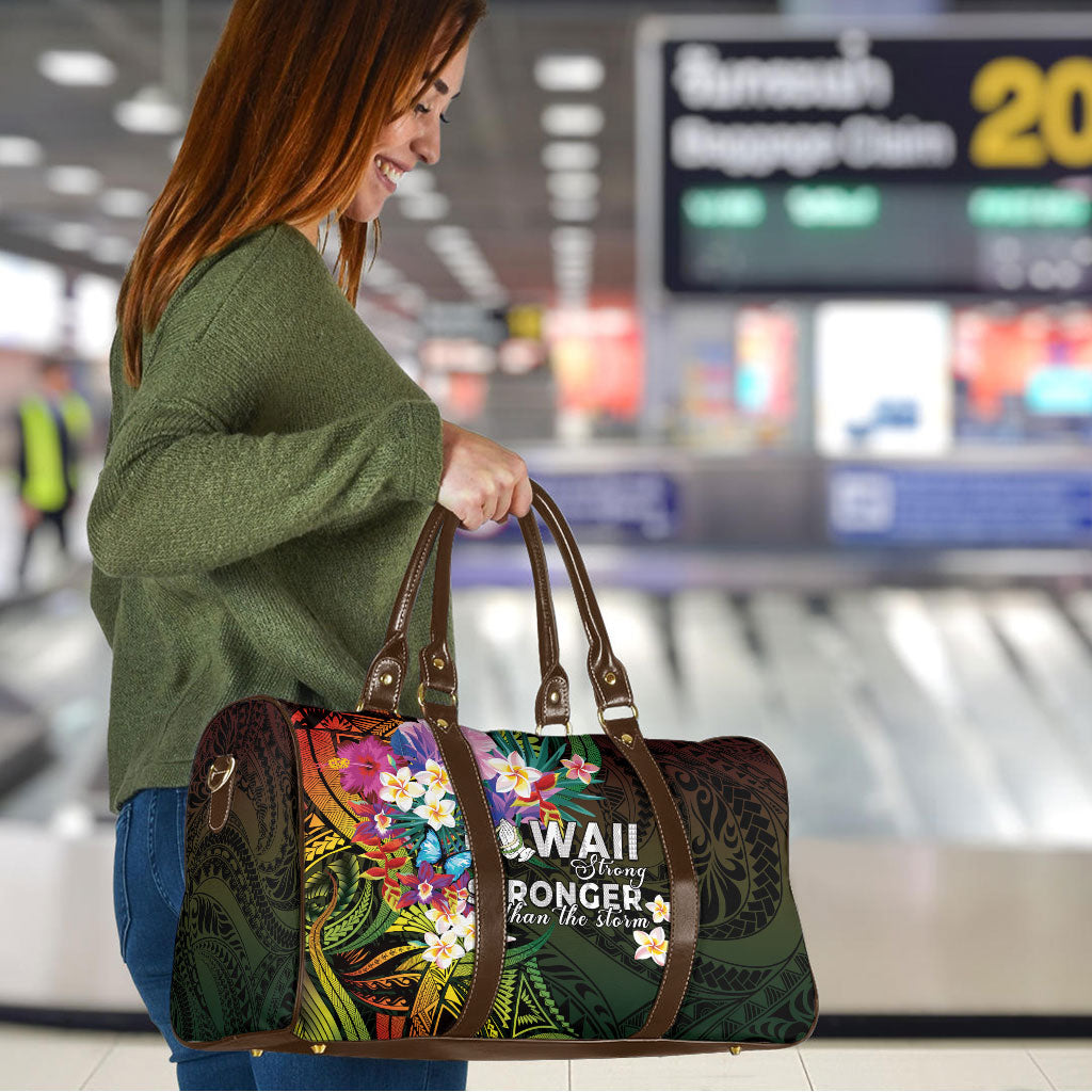 Hawaii Strong Travel Bag Polynesian Tribal Tropical Flowers
