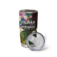 Hawaii Strong Tumbler Cup Polynesian Tribal Tropical Flowers