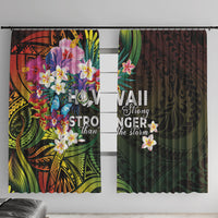 Hawaii Strong Window Curtain Polynesian Tribal Tropical Flowers