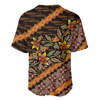 Indonesian Batik Motifs Pattern Floral Art Orange Baseball Jersey