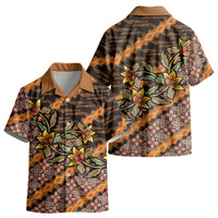Indonesian Batik Motifs Pattern Floral Art Orange Kid Hawaiian Shirt
