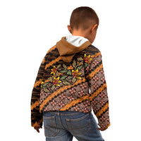 Indonesian Batik Motifs Pattern Floral Art Orange Kid Hoodie