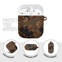 Indonesian Parang Batik AirPods Case Brown Gold Floral Pattern