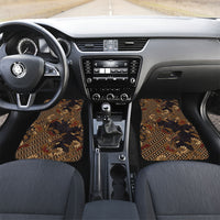 Indonesian Parang Batik Car Mats Brown Gold Floral Pattern
