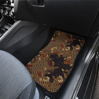 Indonesian Parang Batik Car Mats Brown Gold Floral Pattern