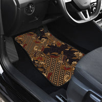 Indonesian Parang Batik Car Mats Brown Gold Floral Pattern
