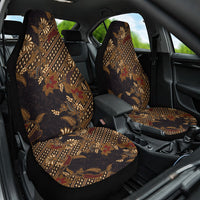 Indonesian Parang Batik Car Seat Cover Brown Gold Floral Pattern