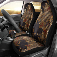 Indonesian Parang Batik Car Seat Cover Brown Gold Floral Pattern
