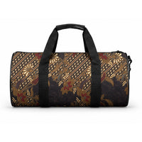 Indonesian Parang Batik Duffle Bag Brown Gold Floral Pattern
