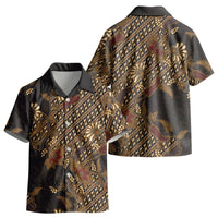 Indonesian Parang Batik Kid Hawaiian Shirt Brown Gold Floral Pattern