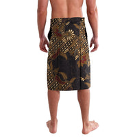 Indonesian Parang Batik Lavalava Brown Gold Floral Pattern