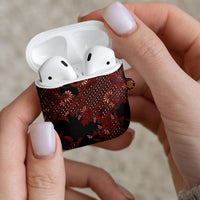 Indonesian Parang Batik AirPods Case Red Floral Pattern