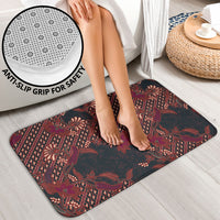 Indonesian Parang Batik Bathroom Set Red Floral Pattern