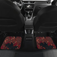 Indonesian Parang Batik Car Mats Red Floral Pattern