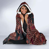 Indonesian Parang Batik Hooded Blanket Red Floral Pattern