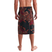 Indonesian Parang Batik Lavalava Red Floral Pattern