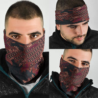 Indonesian Parang Batik Neck Gaiter Red Floral Pattern
