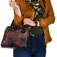 Indonesian Parang Batik Shoulder Handbag Red Floral Pattern