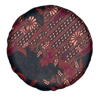 Indonesian Parang Batik Spare Tire Cover Red Floral Pattern