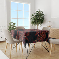Indonesian Parang Batik Tablecloth Red Floral Pattern