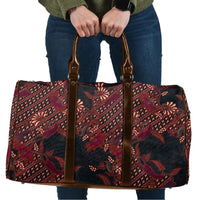 Indonesian Parang Batik Travel Bag Red Floral Pattern