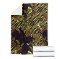 Indonesian Parang Batik Blanket Yellow Floral Pattern