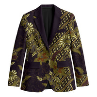 Indonesian Parang Batik Blazer Yellow Floral Pattern
