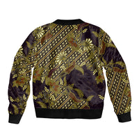 Indonesian Parang Batik Bomber Jacket Yellow Floral Pattern