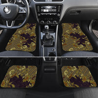 Indonesian Parang Batik Car Mats Yellow Floral Pattern