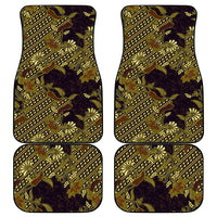 Indonesian Parang Batik Car Mats Yellow Floral Pattern