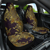 Indonesian Parang Batik Car Seat Cover Yellow Floral Pattern
