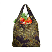 Indonesian Parang Batik Grocery Bag Yellow Floral Pattern