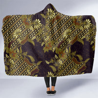 Indonesian Parang Batik Hooded Blanket Yellow Floral Pattern