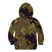 Indonesian Parang Batik Kid Hoodie Yellow Floral Pattern