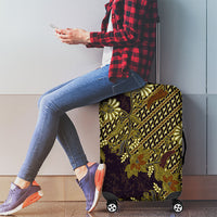 Indonesian Parang Batik Luggage Cover Yellow Floral Pattern