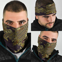 Indonesian Parang Batik Neck Gaiter Yellow Floral Pattern