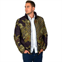 Indonesian Parang Batik Padded Jacket Yellow Floral Pattern