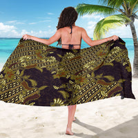 Indonesian Parang Batik Sarong Yellow Floral Pattern