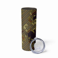 Indonesian Parang Batik Skinny Tumbler Yellow Floral Pattern